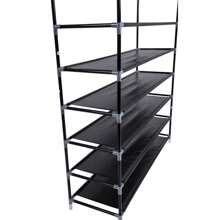 FCH Simple Assembly 10 Tiers Non-Woven Fabric Shoe Rack With Handle Black - Black - View 3