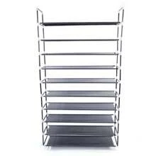 FCH Simple Assembly 10 Tiers Non-Woven Fabric Shoe Rack With Handle Black - Black - View 4