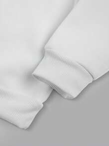 女童長袖愛心印花保暖毛衣，秋冬季 - 白色 - 查看 4