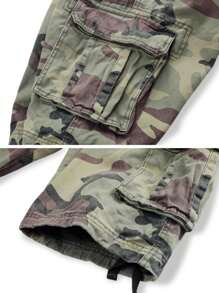 Men'S Camo Multi-Pocket Relaxed Fit Casual Shorts,Outdoor Camouflage Twill Cargo Shorts 11" Inseam(No Belt) - C29 Camo - Xem 5