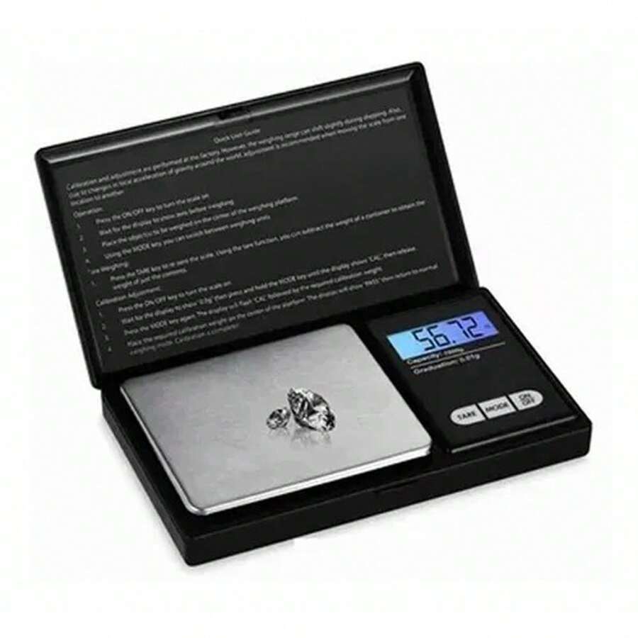 Bascula Digital Gramera Joyeria Joyero 1000x0.1 - Plateado - Ver 1