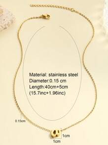 2 件女士时尚简约首字母 AM 名字吊坠项链，可作为家人和朋友的节日礼物生日礼物 - 金黃色 - 查看 11