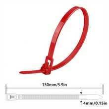 50/100 件尼龍可重複使用紮帶可釋放固定捆綁顏色黑白拆卸可能會鬆動紮帶紮帶 - 彩色 - 查看 8