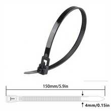 50/100 件尼龍可重複使用紮帶可釋放固定捆綁顏色黑白拆卸可能會鬆動紮帶紮帶 - 彩色 - 查看 7