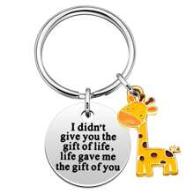 1 Piece Of New Style Giraffe Cute Animal For Men And Women, Stainless Steel European And American Style Keychain, Creative Personalized Keychain, Cute Backpack Pendant, Car Pendant, Gift For Animal Lovers - Silver - View 1