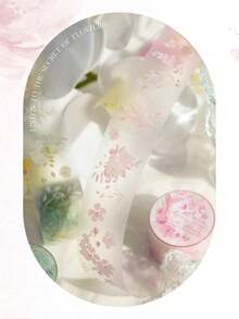 1 件聽花的秘密系列裝飾膠帶,優雅的花卉設計,適合剪貼簿和日記 - 彩色 - 查看 6