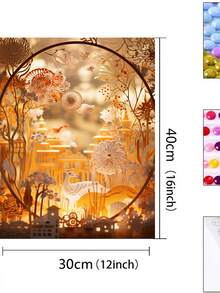 一組 Diy 窗花 5d 鑽石畫馬賽克全方形鑽石繡卡通十字繡度假家居裝飾掛畫 - 彩色 - 查看 2