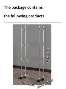 WORTHBUY 1pc Multi-Functional Four-Layer Plastic Storage Rack, Movable Snack Drink Vegetable Storage Cart, Ideal For Kitchen, Living Room And Bathroom - Clear - View 9