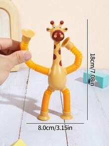 Juguete de resorte expandible con forma de jirafa, de estilo de dibujos animados, para alivio del estrés y diversión. Ideal como juguete transformable, accesorio escolar, suministros escolares, juego de desarrollo motriz, tablero de actividades y libro de actividades para niños y bebés. - Amarillo - Ver 5