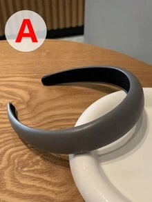 1 件裝寬邊皮革髮帶復古高骷髏形髮夾適合女士戶外佩戴髮飾 - C-1274 - 查看 3