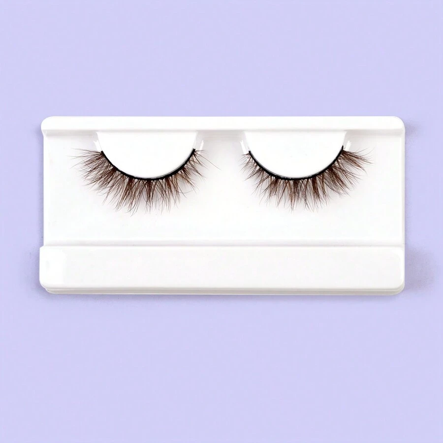 Homaylash 1 對棕色全長交叉合成纖維假睫毛用於眼睛延長 - 眼尾拉長款 - 查看 1