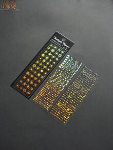 1個夢幻全息3d銀色熱壓材料貼紙,適用於diy手帳,防水寵物材料 - 彩色 - 查看 1