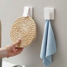 1個可掛牙膏的掛鉤,浴室無需鑽孔即可懸掛臉盆和毛巾 - 黑色 - 查看 3