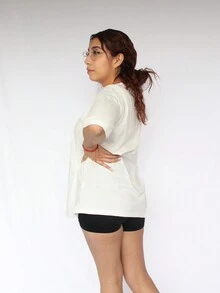 Conjunto para Mujer Conjunto mujer estilo deportivo o casual con playera oversize y biker short Playeras con estampado al azar Cuentan con ligeros toques de brillos - Blanco - Ver 4