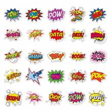 50 張英文塗鴉防水貼紙適用於手提箱、水瓶、摩托車、筆記型電腦、頭盔、桌上型電腦、滑板等 - 彩色 - 查看 2