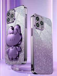 镜面手机壳带支架，全新电镀工艺防摔手机壳，闪光贴纸，电镀隐藏式支架，全套手机保护套，兼容 11/12/13/14/15 Pro Max，兼容三星，兼容小米，兼容OPPO，兼容vivo，兼容红米13c，国际版，非国内版 - 紫色 - 查看 9