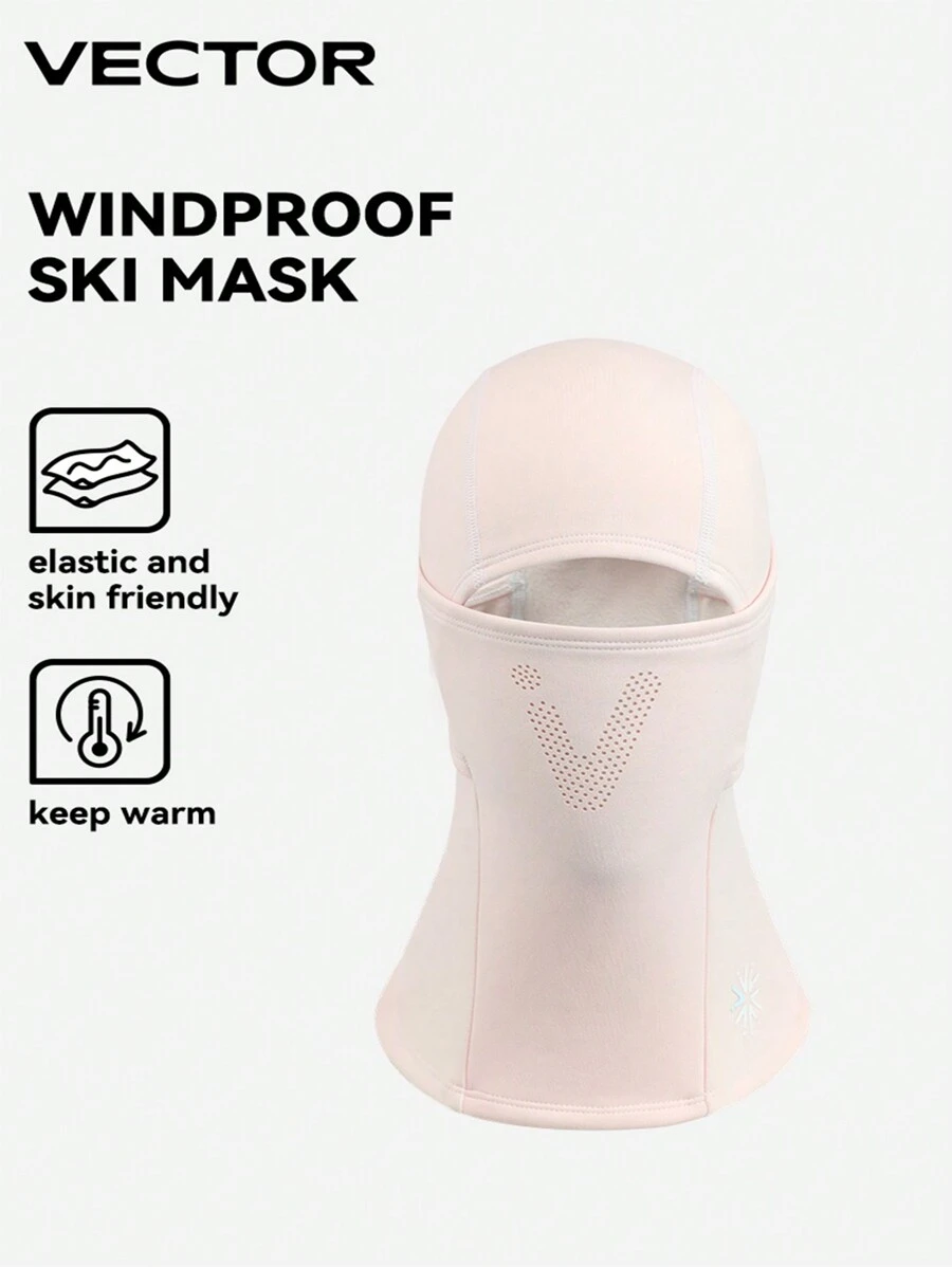 VECTOR MOTION Full Coverage Skiing Balaclava, Unisex, Windproof, Thermal, Stretchy, Face Protection - Dusty Pink - View 1
