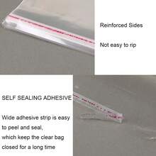 100入組自封餅乾袋,6x7英寸透明再封玻璃紙袋,用於禮品、產品、糖果包裝 - 無色 - 查看 4