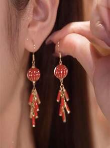 時尚歐美風紅色新中式不退色女裝,適合在新年穿著 - 紅色 - 查看 6