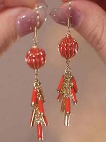 時尚歐美風紅色新中式不退色女裝,適合在新年穿著 - 紅色 - 查看 2