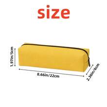 1pc Solid Color Pencil Case With Single Compartment, Minimalist Style, Multiple Colors, Stationery Storage Bag For Elementary And Middle School Students, Wholesale For Schools And Educational Institutions - Deep Purple - View 2