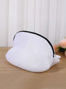 Bolsa de malla con cremallera para lavadora, bolsa de almacenamiento de ropa de viaje, bolsa especial para lavar zapatos, accesorio antideformación para lavadora, organizador de zapatos, bolsa de viaje con cordón, funda de zapatos a prueba de polvo, accesorios de viaje esenciales para vacaciones, hombres y mujeres - Blanco y Negro - Ver 9