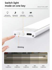 1入組led櫥櫃燈+ 1入組充電電纜+ 2入組磁性條+ 1入組手冊,超薄人體感應智能led燈,可充電的無線磁條櫥櫃,衣櫥,酒櫃 - 白色 - 查看 7