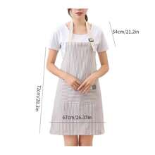 1入韓式格子圖案創意十字背帶圍裙,多種顏色可選,適合手洗和機洗,適用於家庭和工作 - 彩色 - 查看 8