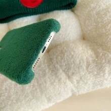 1入實色羊毛編織款式的貝殼，適用於iPhone 14 13 12 11 Xs Pro Max Xr 7 Plus - 綠色 - 查看 8