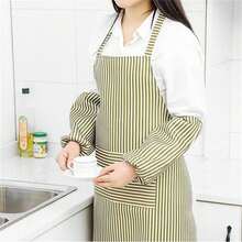 1pc Thickened Apron With Waterproof, Anti-Stain, And Anti-Splash Sleeves For Kitchen & House Cleaning, Autumn & Winter - Multicolor - View 8