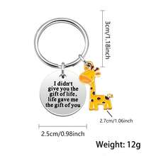 1 Piece Of New Style Giraffe Cute Animal For Men And Women, Stainless Steel European And American Style Keychain, Creative Personalized Keychain, Cute Backpack Pendant, Car Pendant, Gift For Animal Lovers - Silver - View 5