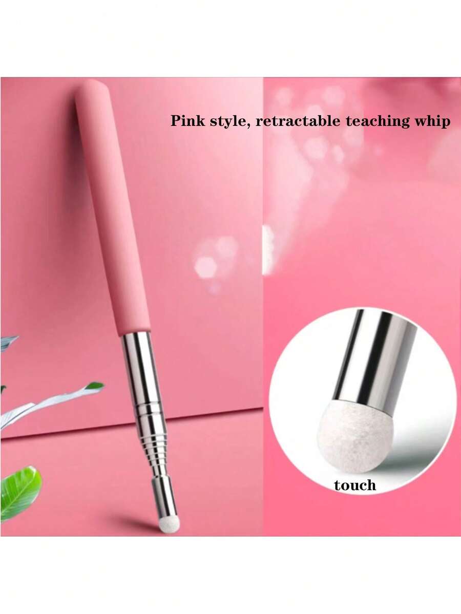 1入組粉色伸縮式老師教鞭,帶ppt控制,伸縮式教學輔助棒,兒童讀書筆/智慧筆 - 粉色 - 查看 1