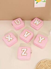 1入簡約字母系列珠寶收納盒,適用於戒指、項鍊、耳環等 - 綠色 - 查看 1