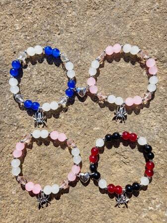 2 件組蜘蛛配對友誼手鍊情侶磁性友誼蜘蛛配對手鍊 2 件聖誕手鍊珠寶禮物送給 Bff 女士男士