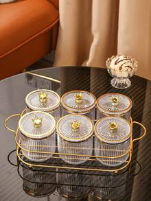 新品高端有網格和密封的糖果罐,家用收納糖果盒 - 無色 - 查看 5