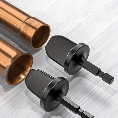 6入組鍛造工具鑽頭套件,六角和三角手柄,用於製作空調用銅管的擴管,收縮管,切割等操作