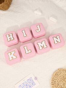 1入簡約字母系列珠寶收納盒,適用於戒指、項鍊、耳環等 - 綠色 - 查看 3