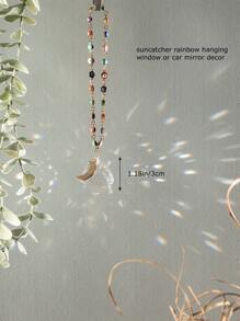 1 Pack Evil Eye Artificial Crystal Pendant Happy Sun Catcher Star Moon Water Drop Element Combination Pendant With Retractable Hook Buckle Window Decoration Pendant Creative Gift Holiday Decoration - Gold - View 4