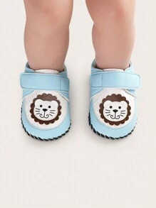 春秋新生儿卡通学步鞋防滑软底鞋0-6-12个月男童女童婴儿休闲鞋 - 淺藍色 - 查看 2