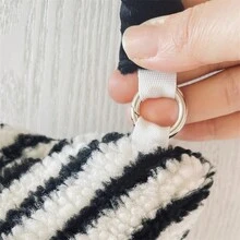 1pc Diagonal Stripe Cute Monster Tissue Box, Hanging Roll Tissue Holder, Car Tissue Dispenser, Portable Tissue Bag - Black and White - View 8