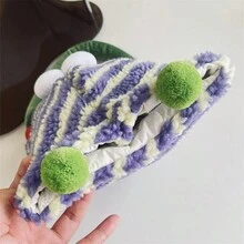 1pc Diagonal Stripe Cute Monster Tissue Box, Hanging Roll Tissue Holder, Car Tissue Dispenser, Portable Tissue Bag - Black and White - View 6