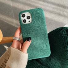 1入實色羊毛編織款式的貝殼，適用於iPhone 14 13 12 11 Xs Pro Max Xr 7 Plus - 綠色 - 查看 2