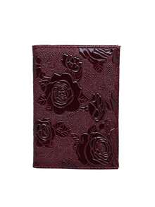 1入組帶牡丹設計的旅行護照套,pu皮革護照套,適用於男女的票證套,跨國旅行必備品 - 彩色 - 查看 10