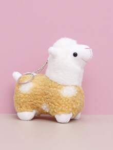 1入可愛的羊駝掛件鑰匙扣毛絨玩具,小尺寸羊駝娃娃鑰匙扣小禮物 - 黃色 - 查看 2