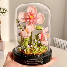 Flor Eterna De Hibisco (con Caja De Exhibición) - Rosa - Ver 2