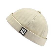 1頂男女通用亞麻葫蘆帽,圓頂和無邊設計,戶外休閒舒適,具有抗衰老功效,單一尺寸適用於夏季 - 米色 - 查看 1