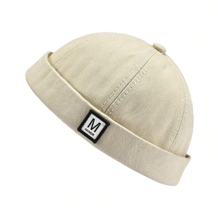 1頂男女通用亞麻葫蘆帽,圓頂和無邊設計,戶外休閒舒適,具有抗衰老功效,單一尺寸適用於夏季 - 米色 - 查看 1