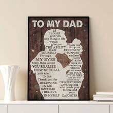 帶有「如果我能在生命中給你一件事,我會給你透過我的眼睛看到自己的能力」引言的1入裝帆布牆藝術海報,適用於家中辦公室農舍廚房客廳臥室牆壁裝飾,作為父親的女兒的禮物,不含相框 - 彩色 - 查看 5