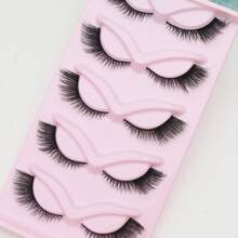 5對貓眼狐眼仿貂毛假睫毛,性感睫毛延伸彩妝全假睫毛 - 眼尾拉長款 - 查看 5