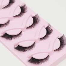 5對貓眼狐眼仿貂毛假睫毛,性感睫毛延伸彩妝全假睫毛 - 眼尾拉長款 - 查看 3